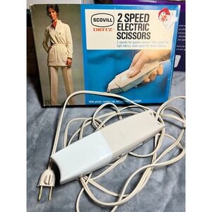 Vintage Scovill Dritz 2 Speed Electric Scissors w/‎ Box 1970s Sewing Tool